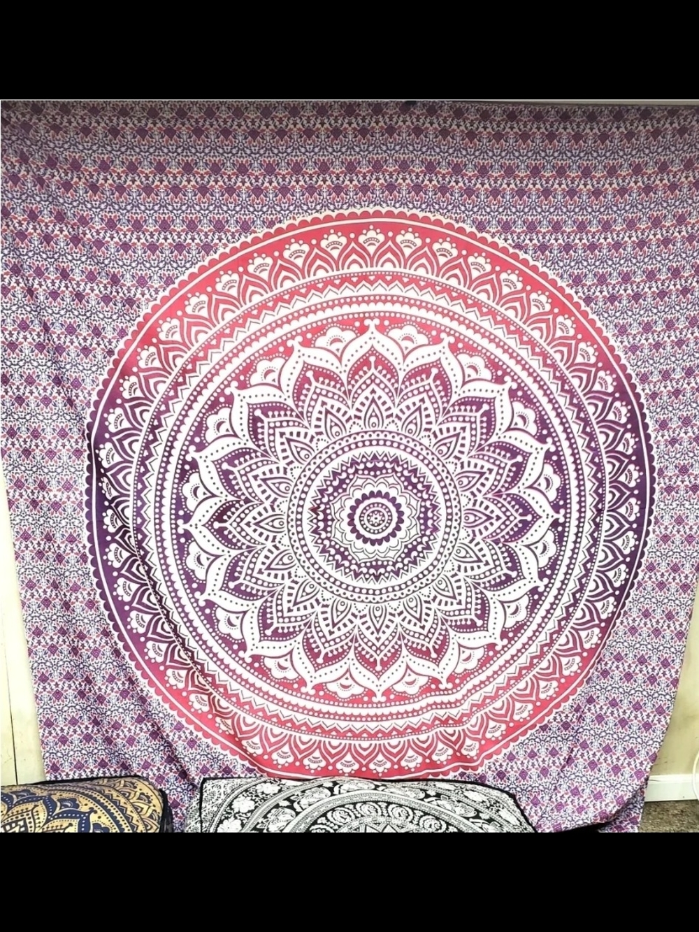 Pink Purple Mandala Wall Tapestry